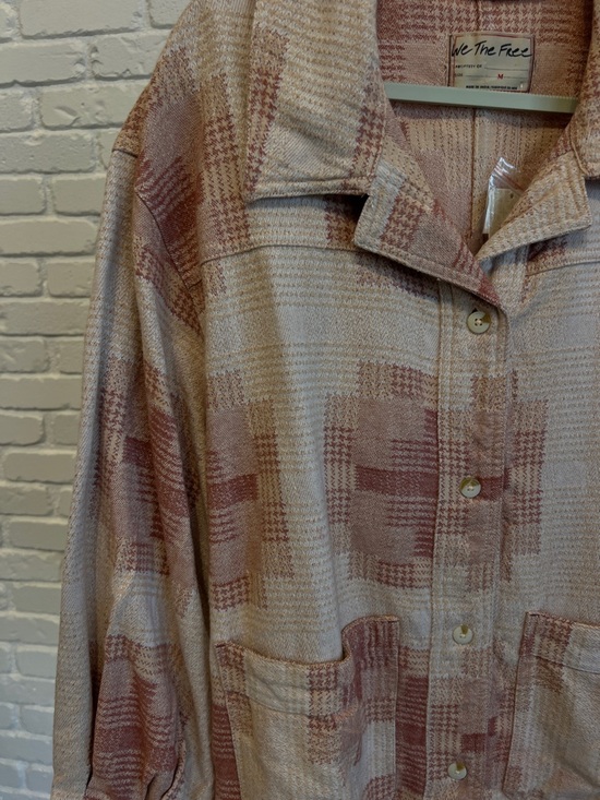 We The Free Pink Plaid Button-Front Jacket - Picture 2 of 8